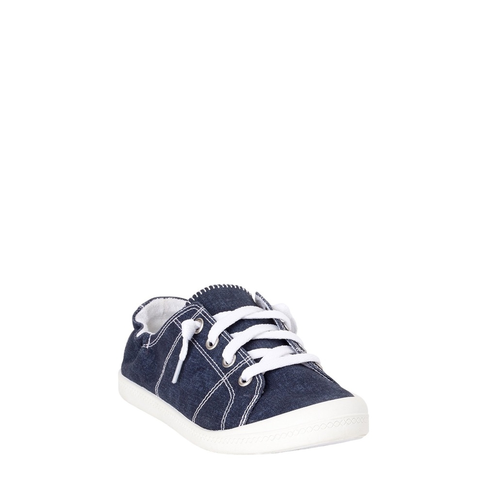 Time and Tru Women's Scrunch Back Slip-On Sneaker Sizes and Width varies Blue